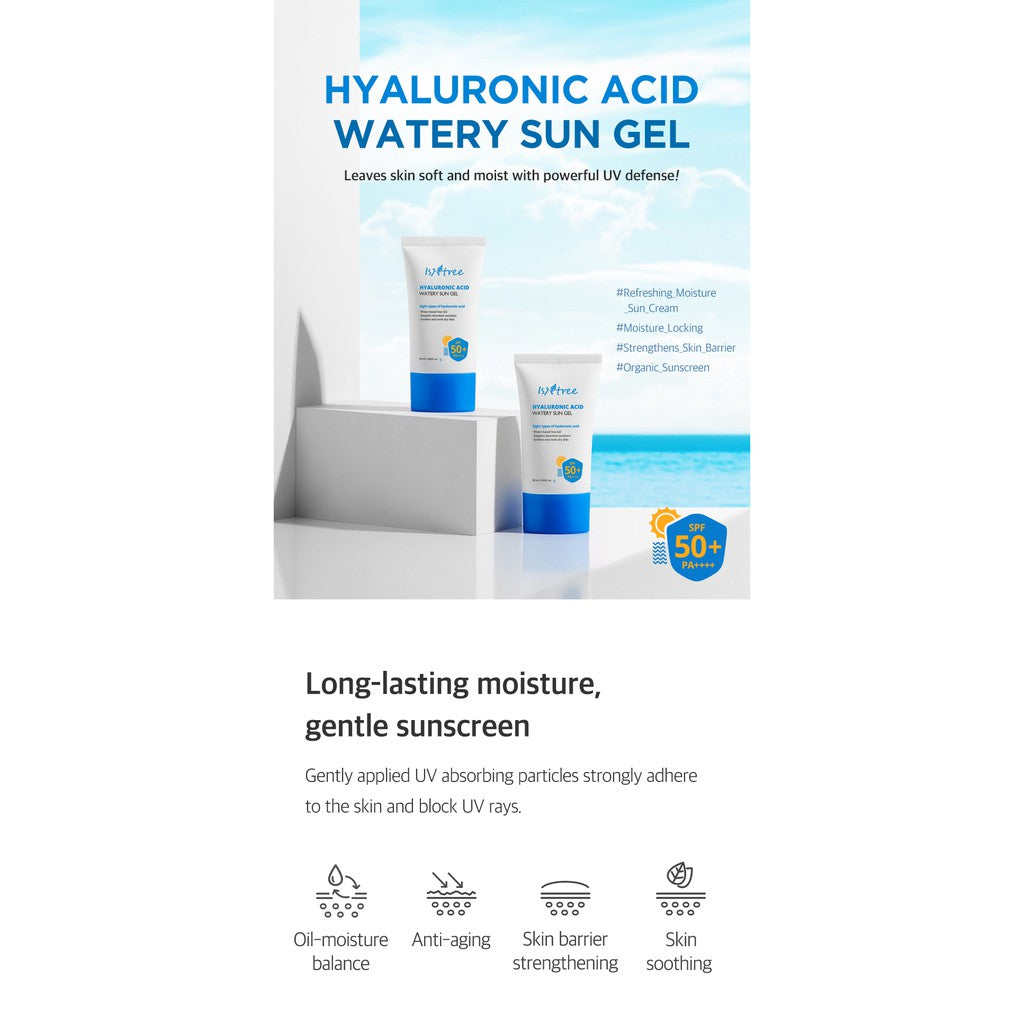 Isntree Hyaluronic Acid Watery Sun Gel / Natural Sun Cream SPF50+ PA++++ 50ml