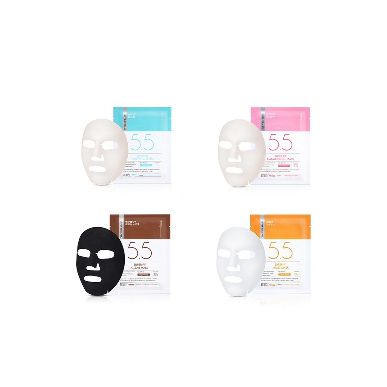 Acwell 5.5 Super-Fit Mask Purifying/Calming/Clear/Moist 1ea